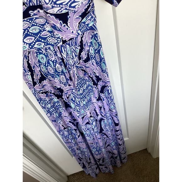 Lilly Pulitzer Parigi Stretch Maxi Dress Lilac Verbena Pop Up Coco Safari Small - Picture 7 of 11